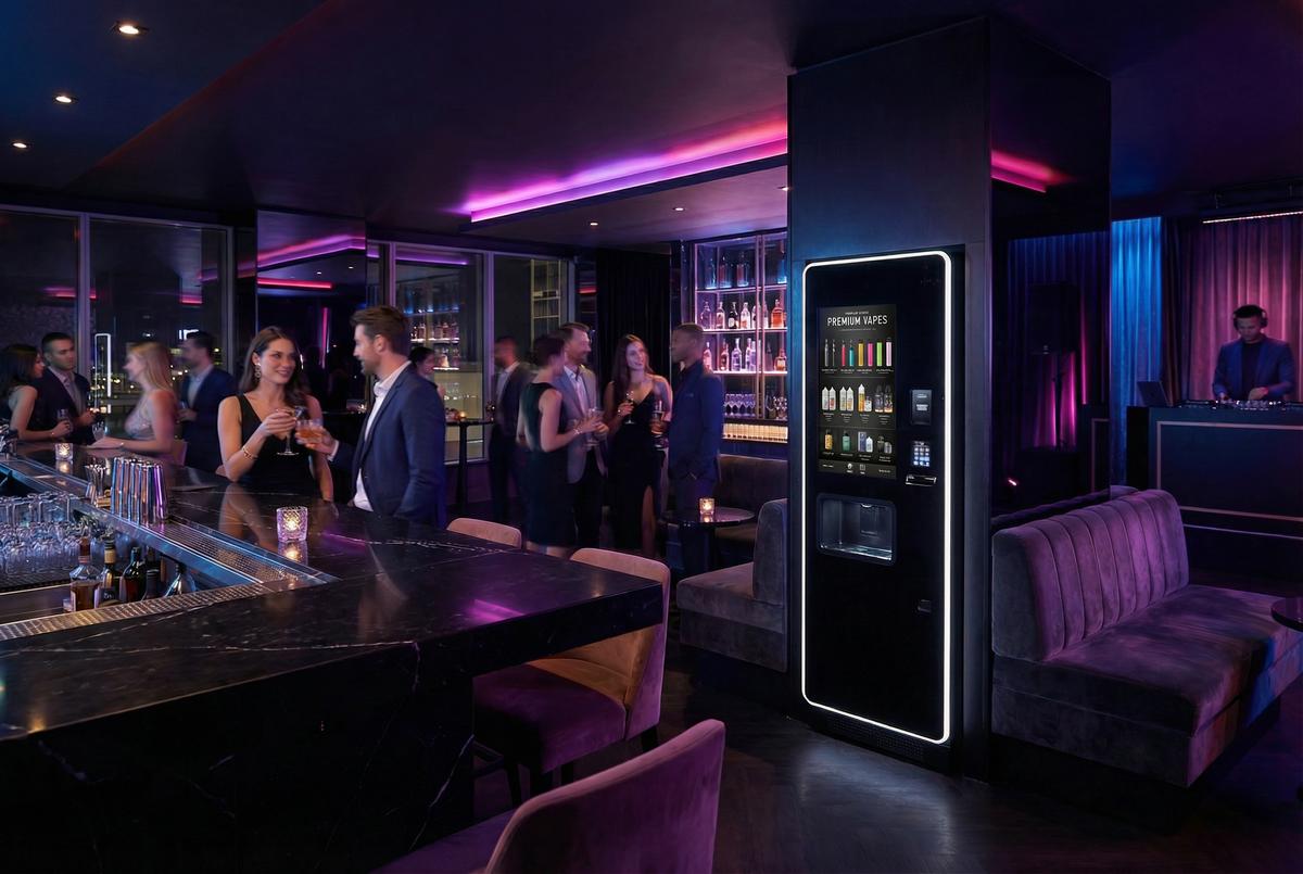 Vape Estate kiosk in upscale venue